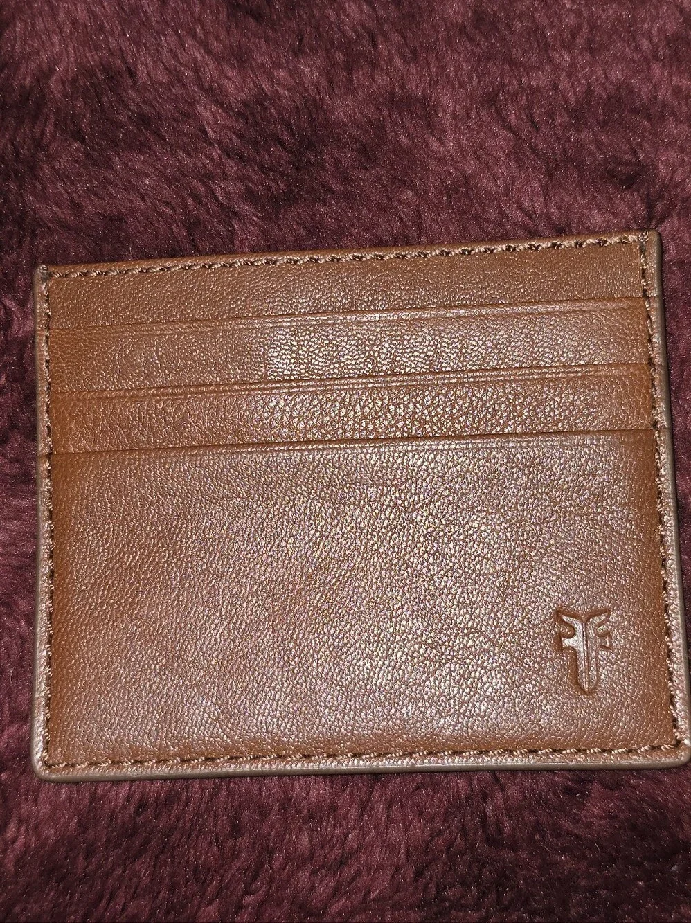 Frye Mens Cognac Leather Card Holder EUC